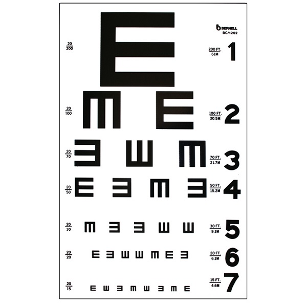 Illiterate 20ft Test Chart – Ophthalmic Singapore